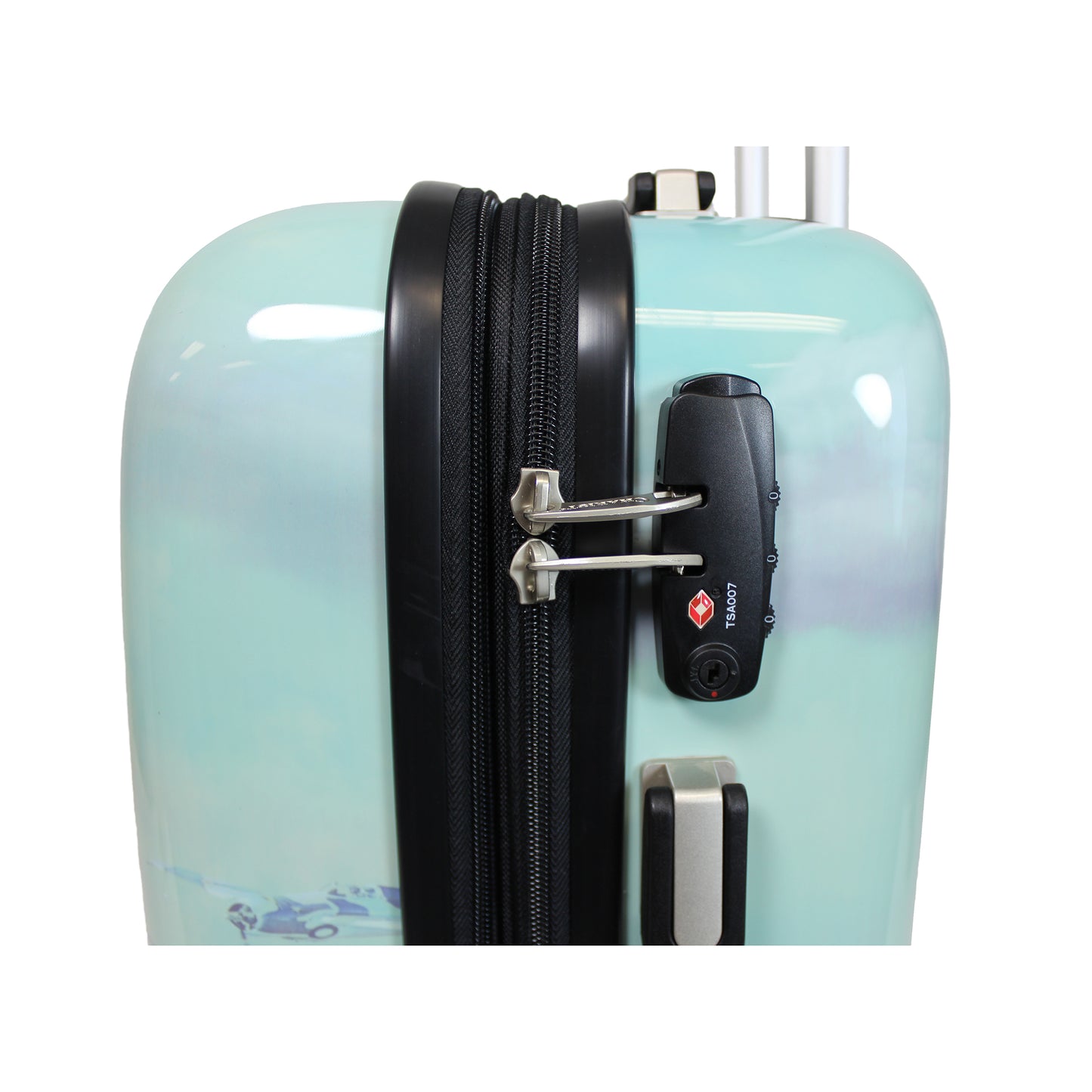 Chariot Cat Stained Glass Art 3-Piece Hardside Lightweight Spinner Luggage Set