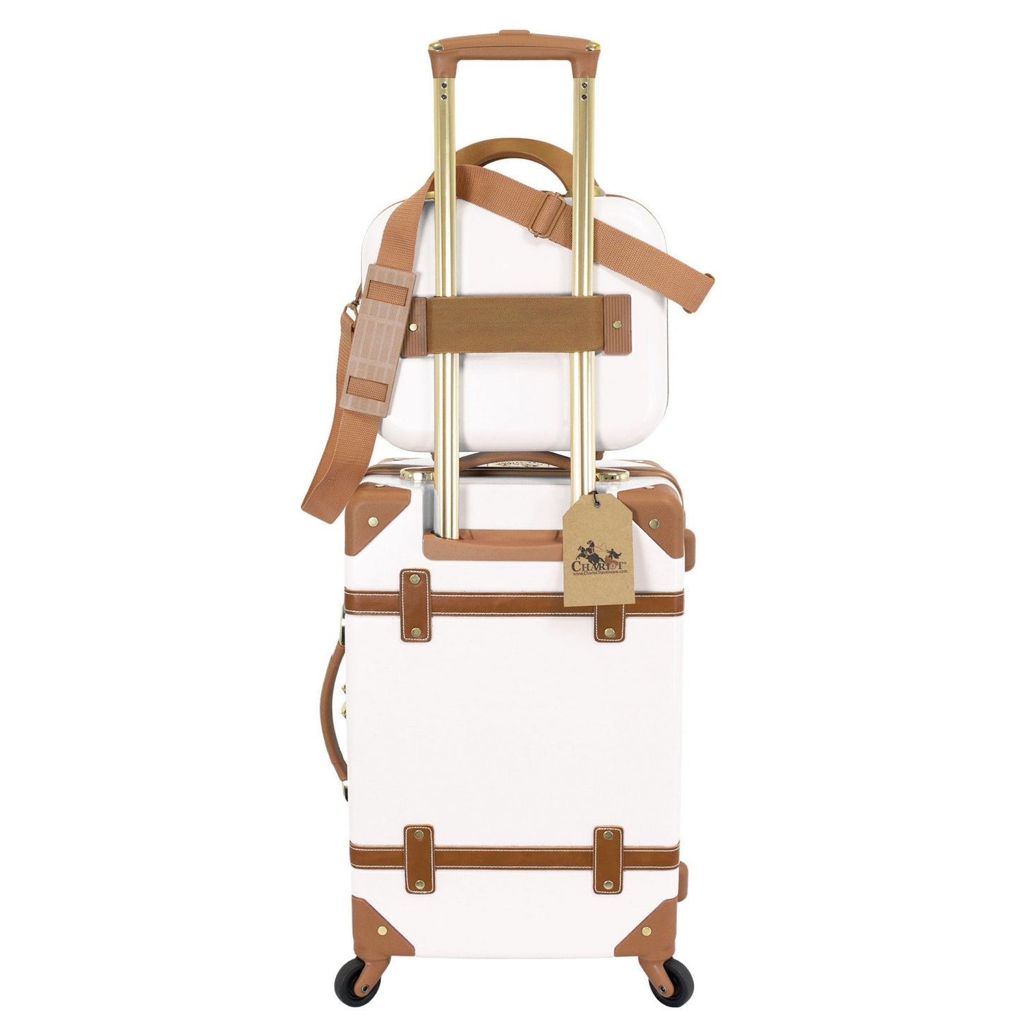 Chariot Gatsby 2-Piece Hardside Carry-On Spinner Luggage Set - Ivory