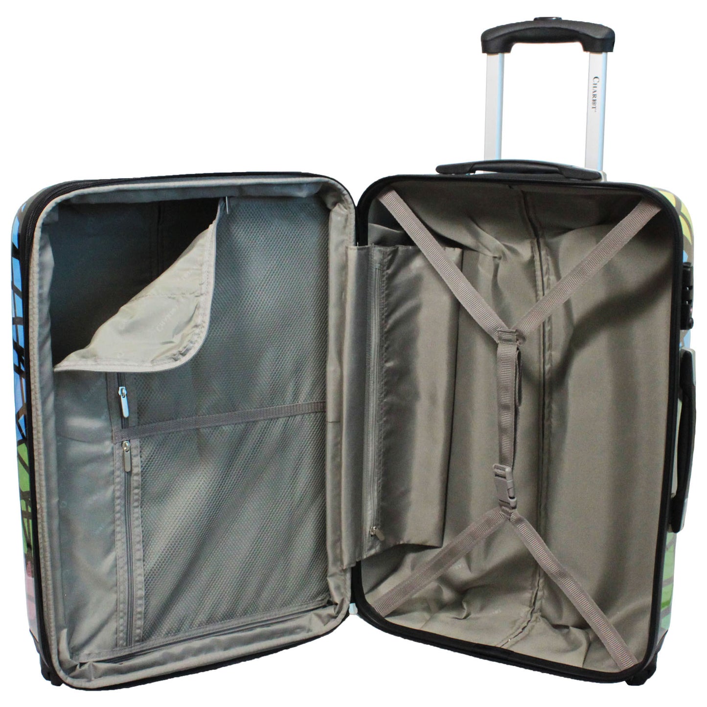 Chariot Cat Stained Glass Art 3-Piece Hardside Lightweight Spinner Luggage Set